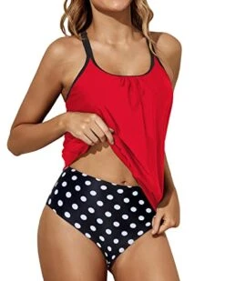 Curve-Hugging Scoop Neck Tankini Swimsuit For Women-Red Dot -Bikini Beach Shop 41RyL ya3kL 9d4b4637 9e66 4ebb bf1a d6378d5affc4