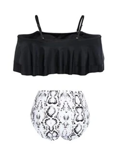 Tummy Control Off Shoulder Bikini Set For Women-Black Snake -Bikini Beach Shop 41RypAKNnzL 918e54f8 8fd3 4950 96d5 14d067f0ca7b