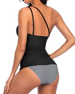 Modest Tummy Control One Shoulder Tankini Swimsuit For Ladies-Black Stripe 7 Modest Tummy Control One Shoulder Tankini Swimsuit For Ladies-Black Stripe -Bikini Beach Shop 41RypsykzrL 161d9446 750d 4feb 88f5 d9ffdae3a913