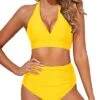 Stylish Two Piece Bikini Set For Women 2 Piece Bikini Bathing Suits-Neon Yellow