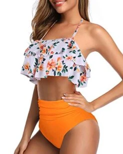 Chic Halter Bathing Suits Tummy Control Bottoms For Women-Orange Floral -Bikini Beach Shop 41SoKjSPzWL 1dd29fbc 3630 449c b6b4 4d0be1146929