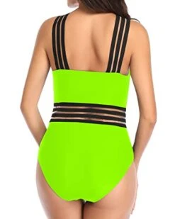 Fashionable Crisscross Design One Piece Front Crossover Swimwear-Neon Green -Bikini Beach Shop 41U9JyicRyL 2d71b3be c47b 41d4 8321 1c9b34aa3794