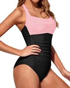 Women Tummy Control One Piece Swimsuits Halter Vintage Swimwear -Bikini Beach Shop 41Ui4FkS6PL