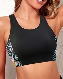 Women's High Neck Bikini Top Racerback Swim Sports Bra Swimsuit Top -Bikini Beach Shop 41VjhSPditL