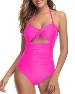 Removable Adjustable Halter Retro High Waist Swimsuits-Neon Pink -Bikini Beach Shop 41WEOeilhlL e016e969 e1b9 4bd4 9e4b 05ee484a55c6