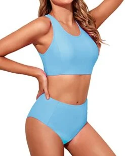 Women's Bathing Suit Bottom Tummy Control Bikini-Blue -Bikini Beach Shop 41YfrHXb9FL