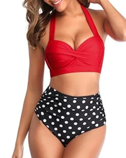 Two Piece Vintage Swimsuit High Cut Bikini Bottom-Red Dot 6 Two Piece Vintage Swimsuit High Cut Bikini Bottom-Red Dot -Bikini Beach Shop 41ZDxU9559L 9b35cad8 96d0 4bf6 ac3a d1d953dd535a