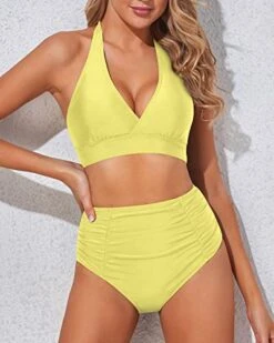 Double Buckles Self-Tie Halter Bikini Set For Women-Yellow -Bikini Beach Shop 41Zkw7zh6sL e7195b30 2918 46ef 9ecf 51a8b6b4145a