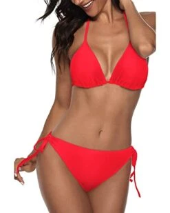 Push Up Enhancement Women Two Piece Halter Bikini-Neon Red -Bikini Beach Shop 41aJxvLA0uL 60fa6f43 8705 4690 818f ca28c57718e9
