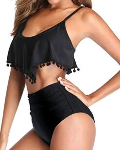 2 Piece Adjustable Spaghetti Straps Removable High Waisted Bikini-Black -Bikini Beach Shop 41as3qWTU6L fb10a553 2f18 4271 8a0c bcb6a18e5985