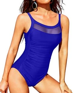 Sexy See Through Mesh Round Neck One Piece Swimsuits-Royal Blue -Bikini Beach Shop 41bY9pslSnL