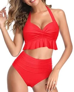 Adjustable Backless Bathing Suits Womens Tummy Control Swimsuits-Neon Red -Bikini Beach Shop 41bvEi egAL