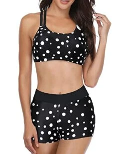 3 Piece Tankini Set High Neck Swimwear Shorts-Black Dot 7 3 Piece Tankini Set High Neck Swimwear Shorts-Black Dot -Bikini Beach Shop 41cY nZPDyL d1dec914 3adc 44e2 b0d8 851f781e97b7