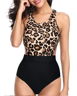Removable Padded Bras Tummy Control Cutout Monokini-Black And Leopard -Bikini Beach Shop 41dlk bZZAL bd83d065 3feb 4e83 aa73 7709ae811c50