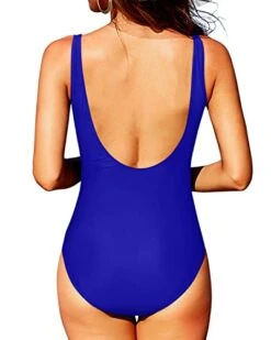 Sexy See Through Mesh Round Neck One Piece Swimsuits-Royal Blue -Bikini Beach Shop 41edsK3thAL