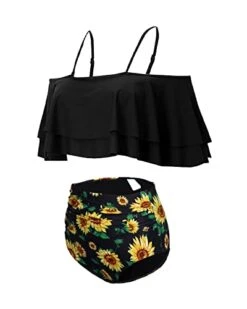 Elegant Off Shoulder Bikini Set For Women Tummy Control Bottoms-Black Sunflower -Bikini Beach Shop 41epRkW k6L 16e63a6d 6f10 4453 a3e8 a212ca53630d