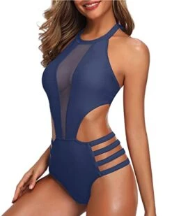 Elegantly Highlighting Curve Sexy One Piece Bathing Suit For Women-Blue -Bikini Beach Shop 41fKos9FQuL 1444ebec 481e 492e afc0 d02eb538a6dc