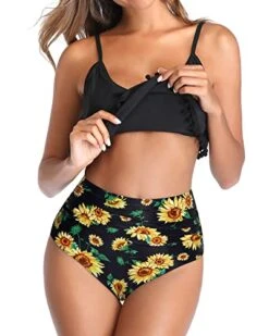 Ruffle Flounce Pom Pom Trim Two Piece Bikini Swimsuit-Black Sunflower -Bikini Beach Shop 41gDNAf7o7L 2505f1e6 2409 4c64 b4ef 10f5ae224a26