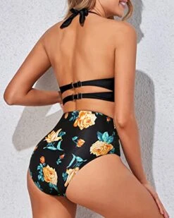 Push Up Halter Tummy Control Two Piece High Waisted Bikini Set-Black Floral -Bikini Beach Shop 41gU SiMqKL 5d3f5e97 81fc 4834 89cb 70411fa446a3