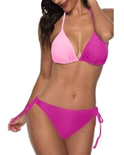 Padded Halter Triangle Bikini Women's Two Piece Bathing Suit Tie Side Bottom -Bikini Beach Shop 41gkVcyNO2L