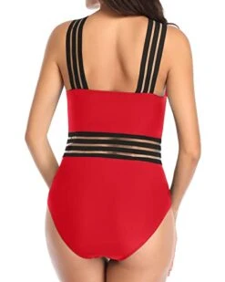 Front Crossover Strap Crisscross One Piece Swimsuit-Red -Bikini Beach Shop 41htqgYFuEL 60538ea3 1ace 4463 be53 09e094c45794
