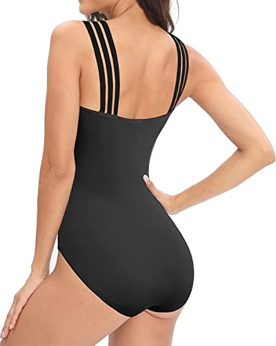 Sexy Crisscross Mesh Strap One Piece Swimwear For Women-Black 3 Sexy Crisscross Mesh Strap One Piece Swimwear For Women-Black - Image 3