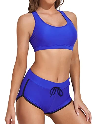 Women Mid Waist Womens Boyleg Short Bottoms Tummy Control-Royal Blue 1 Women Mid Waist Womens Boyleg Short Bottoms Tummy Control-Royal Blue