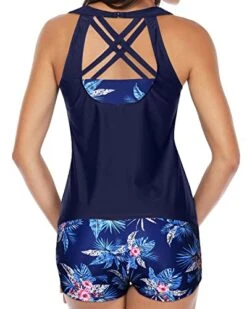 Modest Tankini High Neck Swimwear Shorts-Navy Blue Floral 6 Modest Tankini High Neck Swimwear Shorts-Navy Blue Floral -Bikini Beach Shop 41jq94jw8aL 03467139 146d 47cd a4ce f99721e4b765