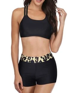 High Neck Tankini Bathing Suit Athletic 3 Piece Swimsuits-Black Leopard -Bikini Beach Shop 41juAA1lwsL 744c09e1 df87 4864 aa9e 32b7d1341347
