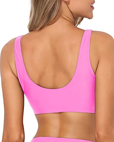 Push Up Sports Bra Bikini Top For Women's Beachwear-Light Pink 2 Push Up Sports Bra Bikini Top For Women's Beachwear-Light Pink - Image 2