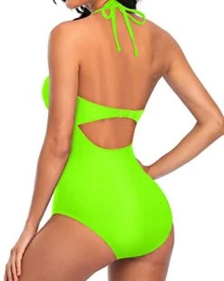 Sexy One Piece Monokini Hollow Out Tie Knot Back Bathing Suit Halter Plunge V Neck Swimsuit Tie Knot Back Bathing Suit-Neon Green 7 Sexy One Piece Monokini Hollow Out Tie Knot Back Bathing Suit Halter Plunge V Neck Swimsuit Tie Knot Back Bathing Suit-Neon Green -Bikini Beach Shop 41moEPe8AhL a62e4847 feb5 429c b445 446452d31d05