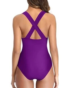 Sultry And Sexy Criss-Cross Back One Piece Swimsuits-Purple -Bikini Beach Shop 41p a4jMEL 46bd4d3f 97a9 4372 ac5a d83607a9cebf