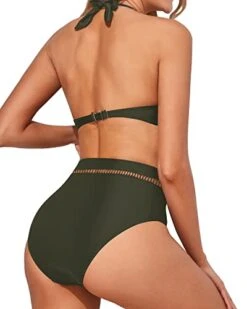 2 Piece Trendy Deep V Neck High Waisted Bikini Sets For Women-Army Green -Bikini Beach Shop 41q1UislamL 47eb4060 7eac 4d4e 9b50 c0cfcb382f79