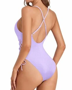 Best Tummy Control Swimwear Womens 1 Piece Swimsuits-Light Purple -Bikini Beach Shop 41qKiZe3meL
