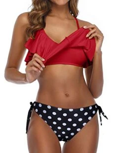 Push Up Padded Up Bra Two Piece Flounce Bikini-Red Dot -Bikini Beach Shop 41qgWgClyIL 46537365 f783 4658 ab10 8675388f2e98