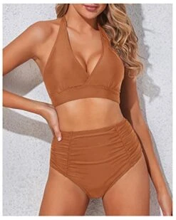 Summery Halter Two Piece High Waisted Bikini Set-Brown -Bikini Beach Shop 41qmtGKY4eL 2fda8630 4a24 4ea3 9245 aba7aa491edc