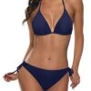 2 Piece Summer Beach Ready Bikini Sets For Women-Navy Blue