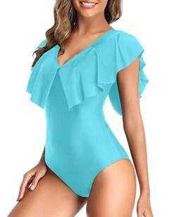 Elegant Glamorous One Piece Swimsuit For Women-Aqua -Bikini Beach Shop 41roziGEdfL
