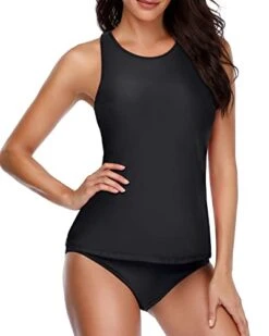 Tummy Control Two Piece Tankini Swimsuits For Women-Black 7 Tummy Control Two Piece Tankini Swimsuits For Women-Black -Bikini Beach Shop 41rrsGPUg L