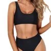 Two Piece Bikini Set For Women Sports Two Piece Bikini For Women-Black