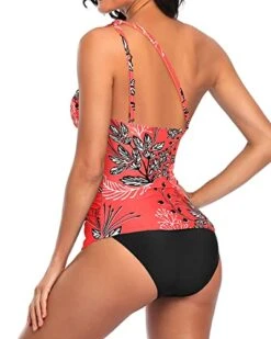 Asymmetric One Shoulder Strap Suit For Women Tankini Two Piece-Red Floral -Bikini Beach Shop 41skF3L 5JL 2b6a2d87 9546 44a3 a0cf 58e5dc860daa