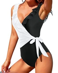 Flounce Open-Back Swimsuit Sexy 1 Piece Swimsuits For Women-White -Bikini Beach Shop 41tskg l0ML
