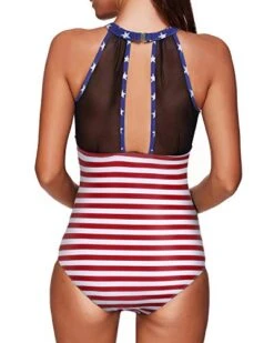 Deep Plunge Back Mesh Monokini Swimsuit Women One Piece Swimwear-National Flag 6 Deep Plunge Back Mesh Monokini Swimsuit Women One Piece Swimwear-National Flag -Bikini Beach Shop 41vBI 08P L d5057ea1 c401 407f 93be 8210ae638fbc