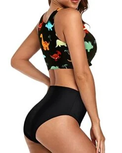 Tummy Control Swimsuits Sporty Two Piece Swimsuits-Black Dinosaur 7 Tummy Control Swimsuits Sporty Two Piece Swimsuits-Black Dinosaur -Bikini Beach Shop 41wGBFlNDcL