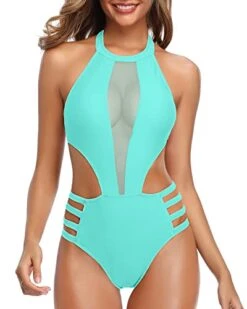 Sultry High Neck Halter Cutout One Piece Swimsuit For Women-Aqua -Bikini Beach Shop 41wiLH IlPL ac0a7dd2 c107 4ac3 a565 e0009a31ae9a