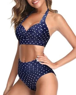 Retro Halter Ruched High Waist Bikini Bottom-Blue Dot -Bikini Beach Shop 41wpsEJ1ikL 95e0c9c1 58ba 4164 ad0a 65c1b8edb8f2