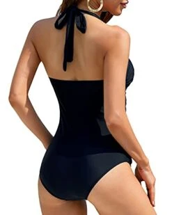 Adjustable Self-Tie Halter Neck Padded One Piece Swim Suit-Black 6 Adjustable Self-Tie Halter Neck Padded One Piece Swim Suit-Black -Bikini Beach Shop 41wwesCczIS 4b98becf 7e84 4fa7 bbb6 c412c05cec45