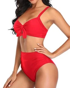 Cute Two Piece Bikini Set Tummy Control Ruched Bikini-Neon Red -Bikini Beach Shop 41xDnOT7IeL 7ab186d6 062c 4370 8490 92b79141bb74