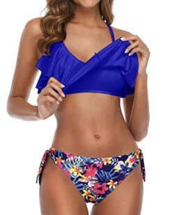 High Cut Side Tie Bottom Two Piece Flounce Bikini-Royal Blue Floral 7 High Cut Side Tie Bottom Two Piece Flounce Bikini-Royal Blue Floral -Bikini Beach Shop 41yRMSOFHUL 306e8ba7 6412 480b 940a eb1f6bca5277
