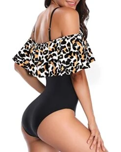 Women's Long Torso Off Shoulder One Piece Swimsuits-Black And Leopard -Bikini Beach Shop 41z4jtola0L e1d7e1be 98ff 4c74 9c69 9701e387d1c6